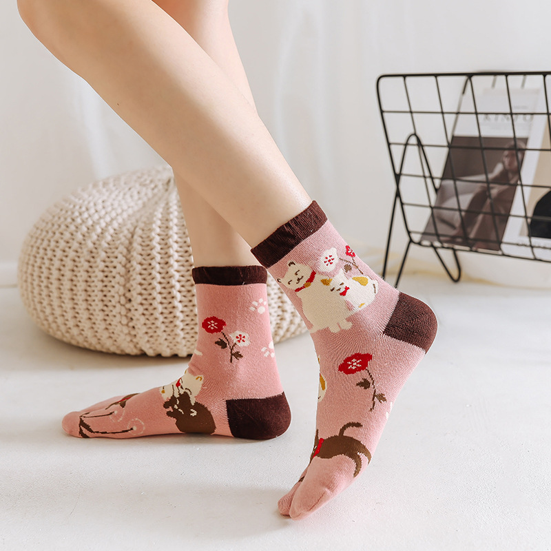Winter Cartoon Animal Sweat Absorbing Warm Women's Socks