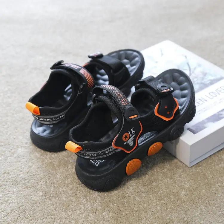 2025 New Summer Boys Sandals, Big Kids Soft Sole Non-slip Trendy Soft Leather Beach Shoes For Boys