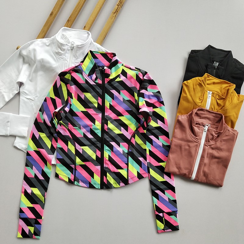 Cardigan Bodysuit Yoga Top Running Jacket Long Sleeve