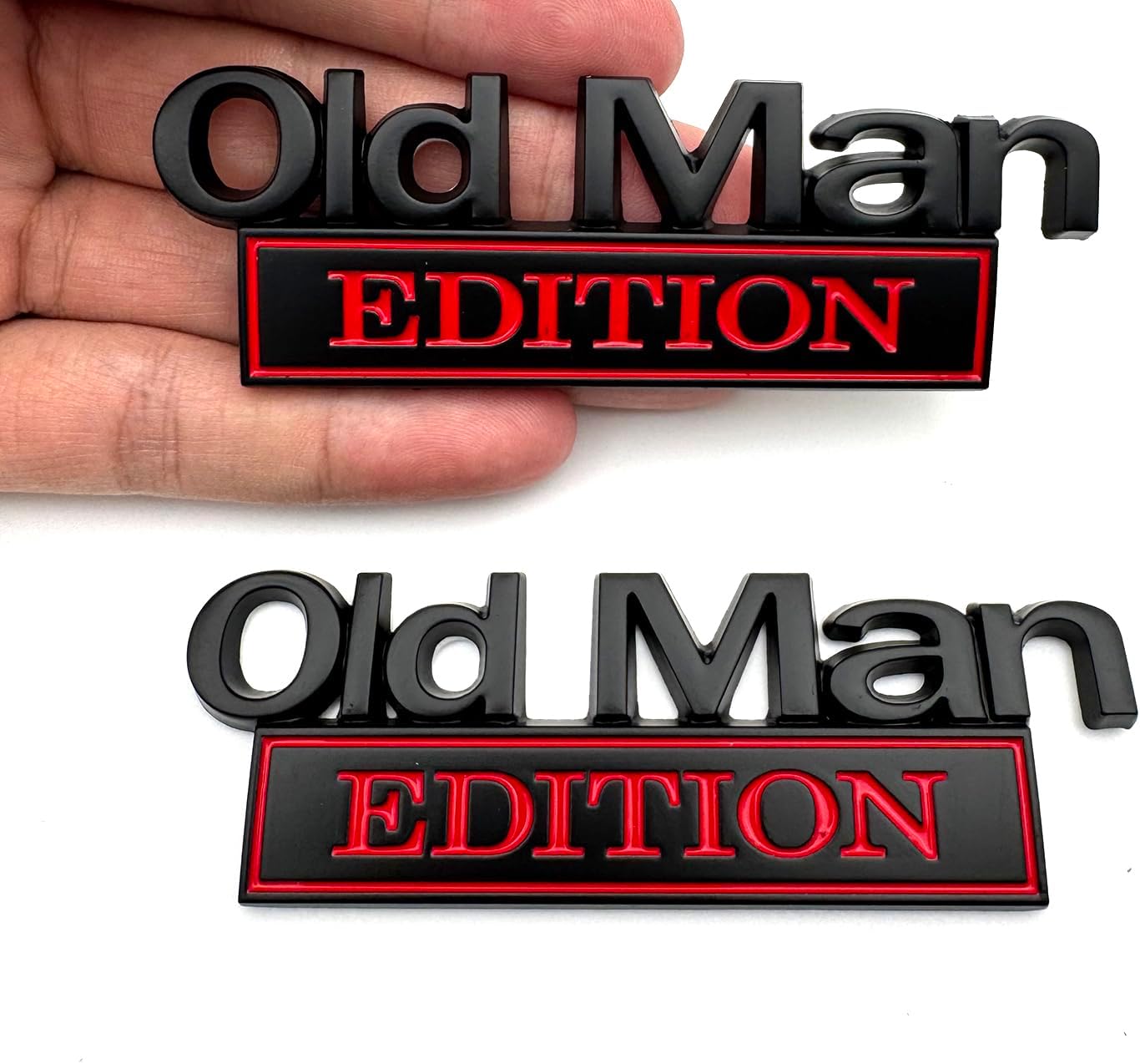 2pack Old Man Edition Emblems, Seabee Emblem 3D Badge Decal Car Truck SUV,Refrigerator Sticker,Window Display Stickers,Bicycles, Laptops, Fridges