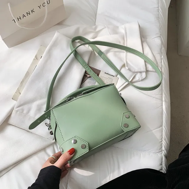 Net Red Messenger Bag INS One Shoulder Carrying Small Square Bag Green - Shop at LoveMi