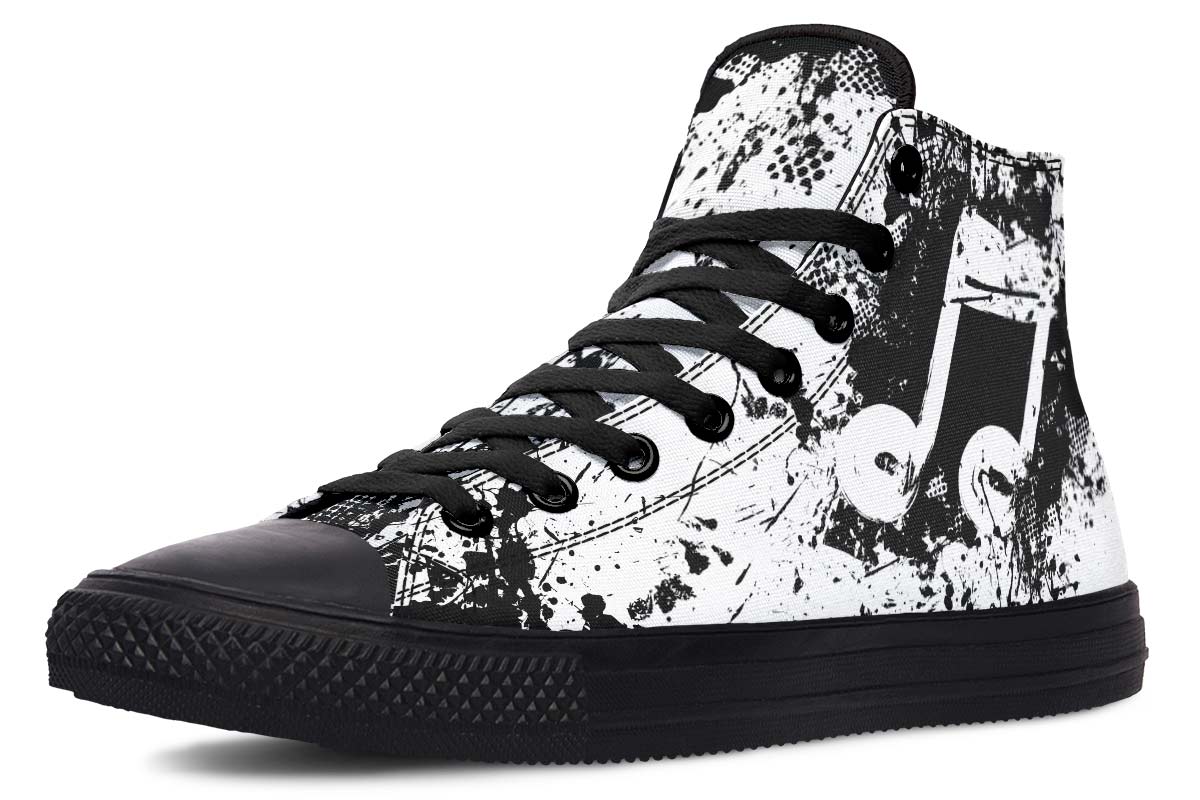 Title 5, Unisex Canvas High-Top Schuhe mit Farbdruck — M...