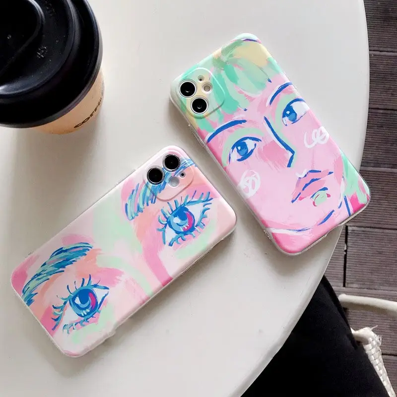 Creative Oil Painting Eyes Girl Phone Case