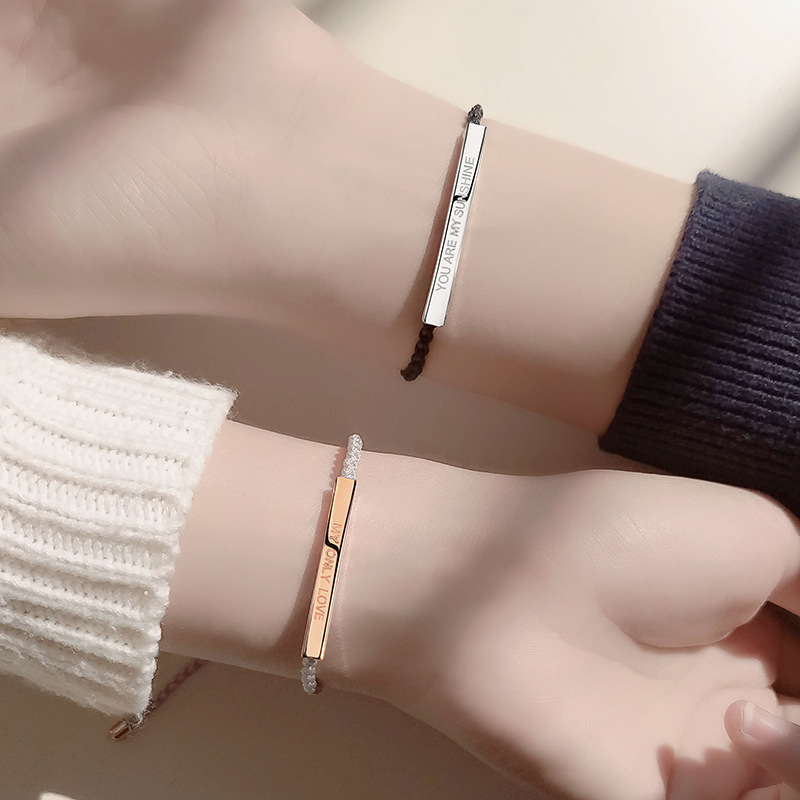 S925 Sterling Silver Fall In Love Couple Bracelet For Men And Women