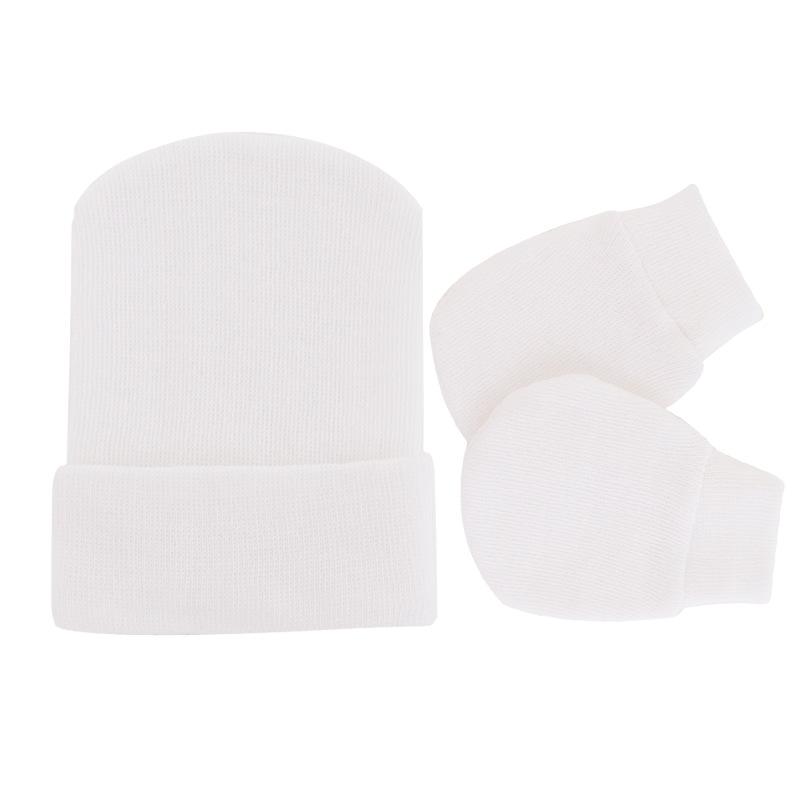 Knitted Yarn Newborn Hat Anti scratch Gloves 2 piece Set thumbnail 4