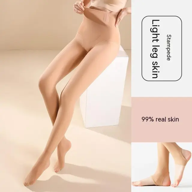 Fleece lined Deep Flesh Color Leggings Stockings Bare Leg Skin Anchored Style - Shop at LoveMi