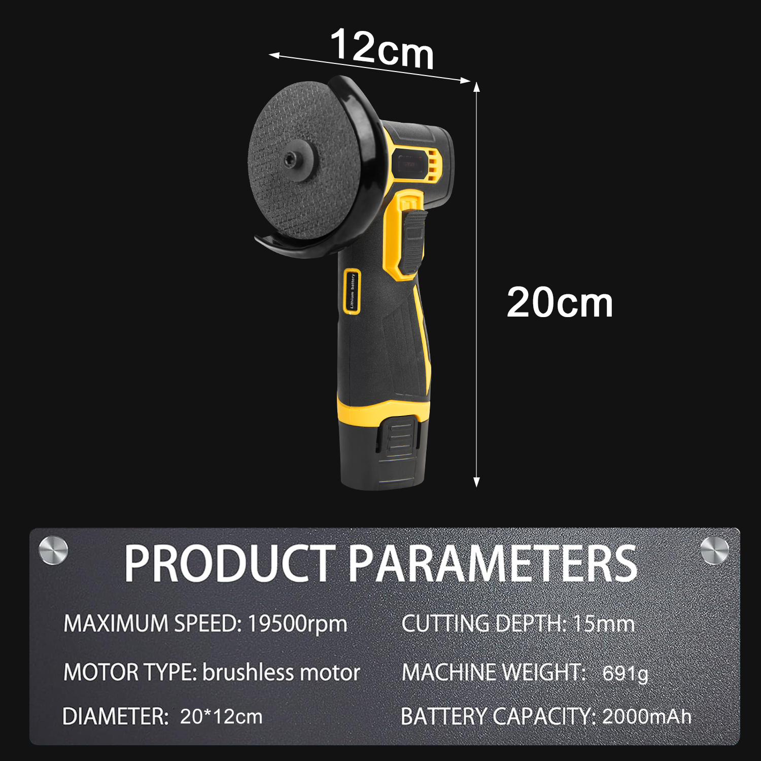 12V Mini Angle Grinder Rechargeable Grinding Tool Polishing Grinding Machine — foto 7