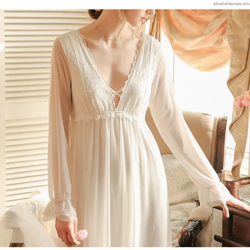 French Retro Long-sleeved Princess Style Pajama Skirt