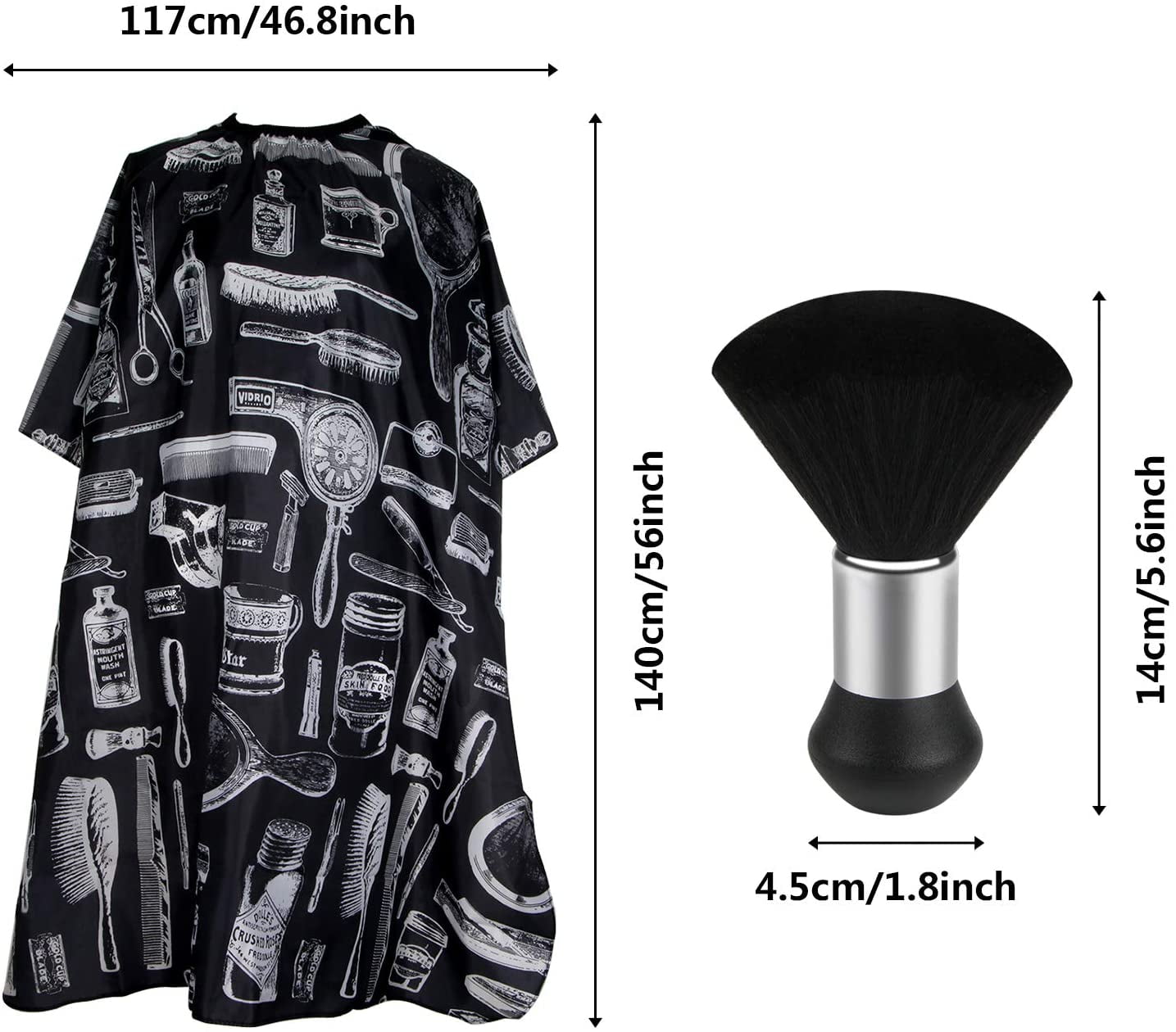 Professional Hair Cutting Cape With Neck Duster Brush Salon Barber Cape Accessories 4
