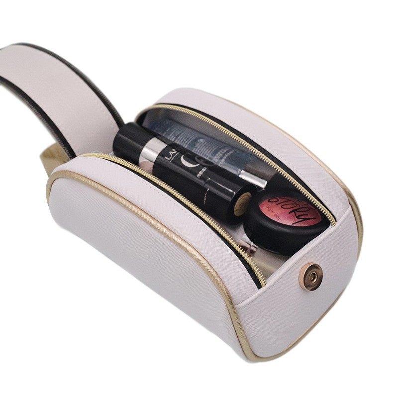 Double Zipper Cosmetic Bag Manufacturer Pu Portable Cute Female