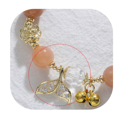 Title 5, Natural Orange Moonstone Crystal Bracelet Fisht...