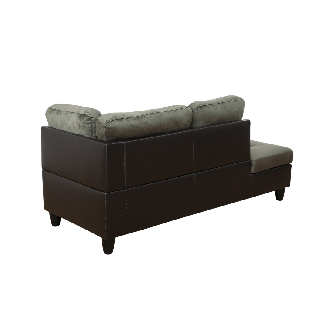 Taupe Flannel And PVC 3-Piece Couch Living Room Sofa Set