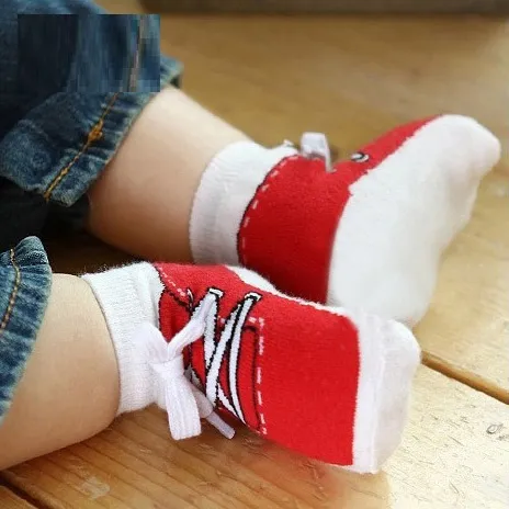 Handsome Room Baby Breathable Fine combed Cotton Socks Red White - Shop at LoveMi