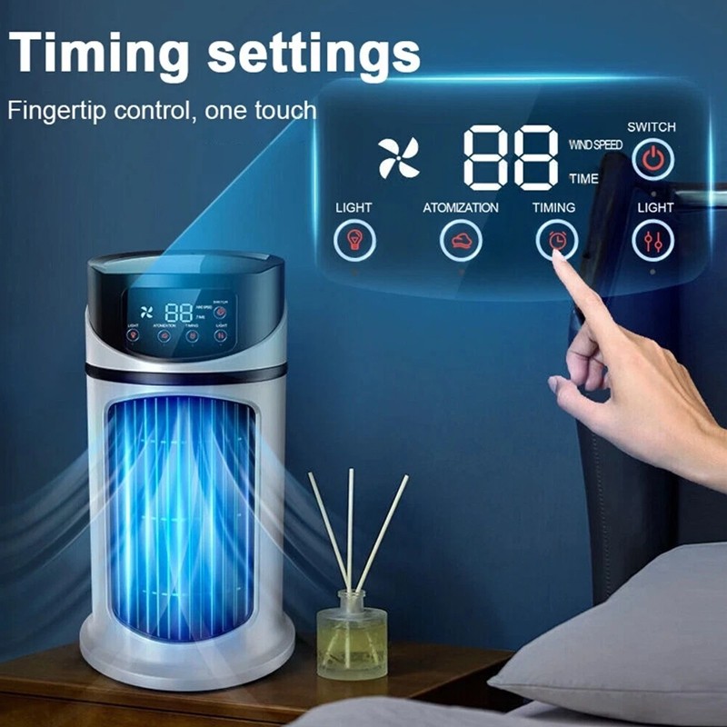 Portable Air Cooler Fan Evaporative Cooling Air Conditioner Humidifier LED USB
