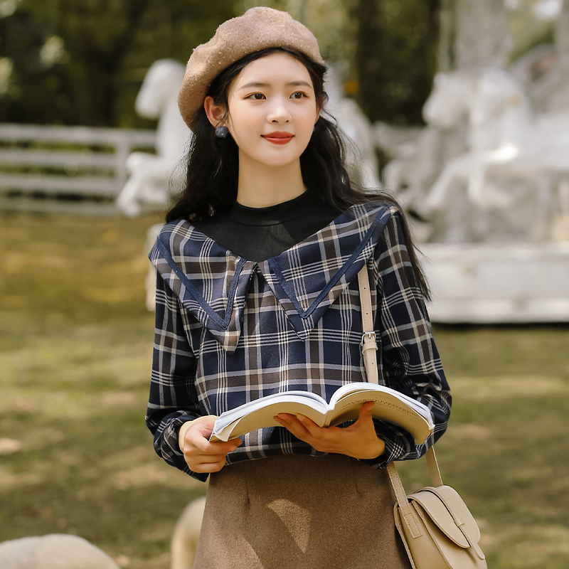 Autumn And Winter Half-high Collar Women Long-sleeved Shirt