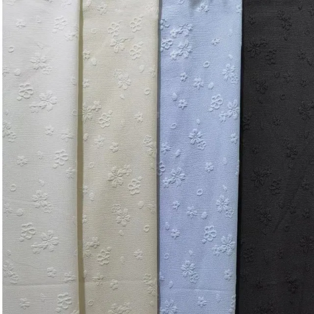 Women's Dress Fabric Texture Sense Three dimensional Relief Flower Bubble Fabric White - Shop at LoveMi
