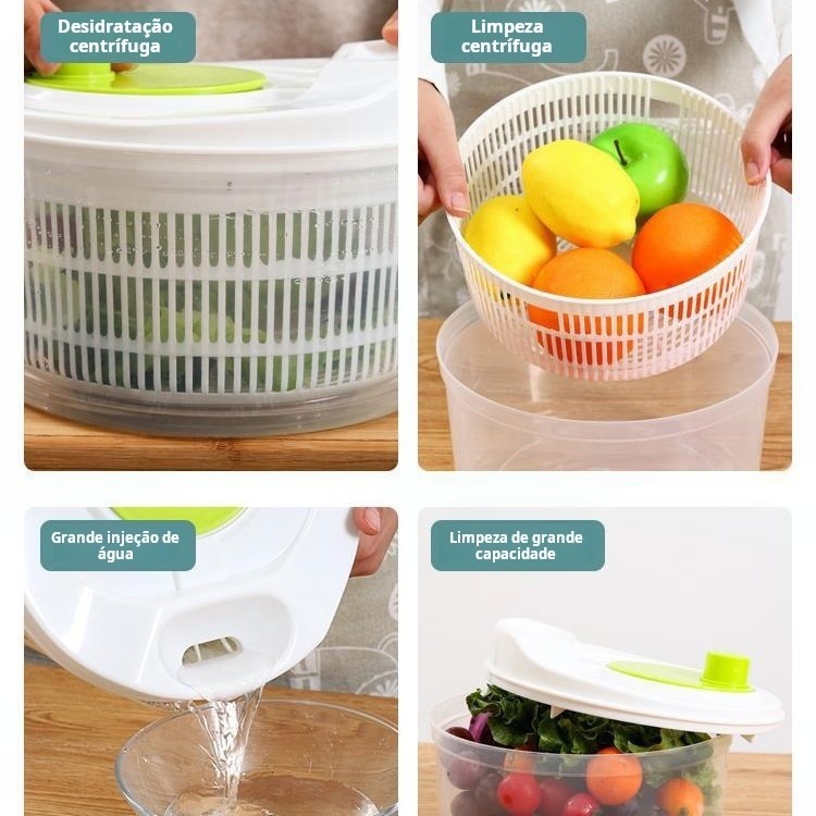 Salad Spinner With A 3-liter Capacity, Vegetable Washer, Fruit And Vegetable Salad Spinner.
