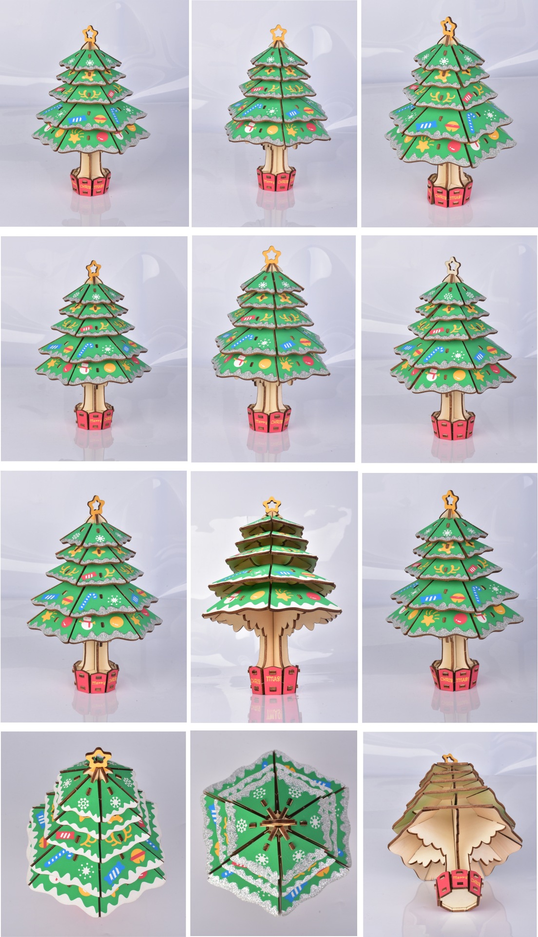 Title 3, Puzzle tridimensionale in legno colorato albero...