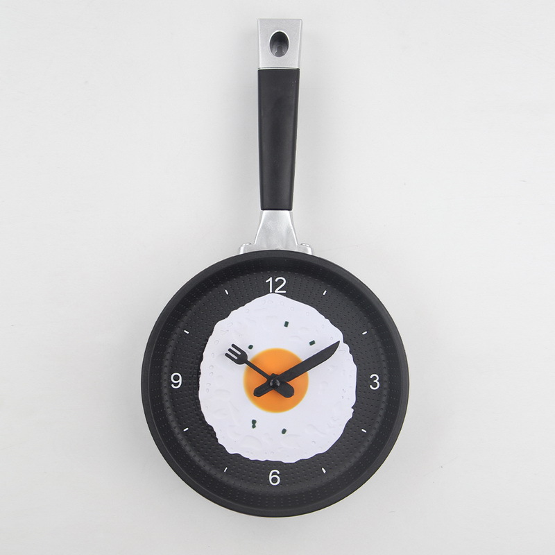 Title 5, Fried Egg Pan Clock Mute Clock Simple Clock Wal...