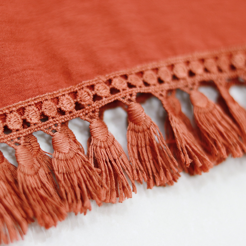 Title 4, Nova Saia Fresca com Renda e Tassel Stitching, ...