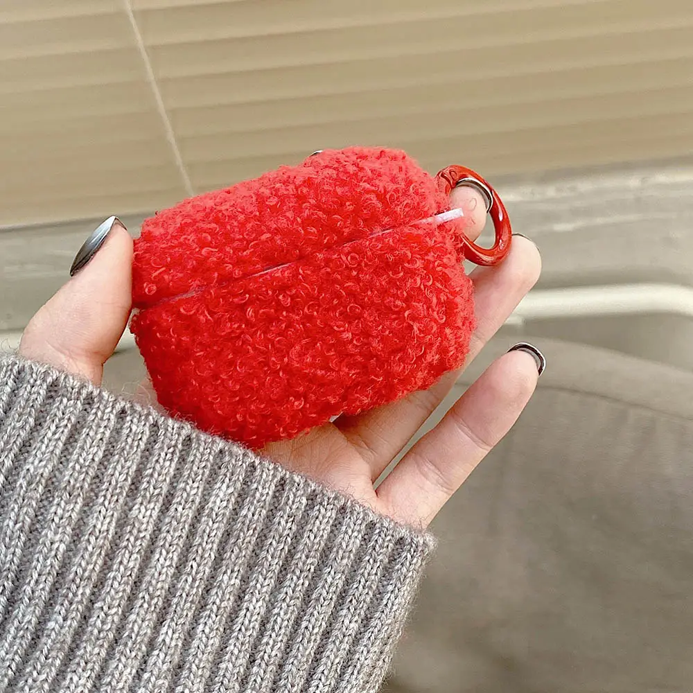 Cute Plush Solid Color Bluetooth Headphone Case