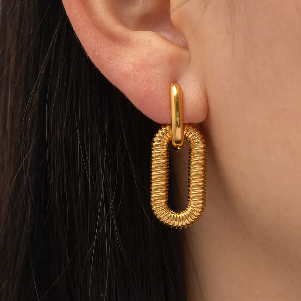 Women's Fashion Stainless Steel Chain Dangle Earrings