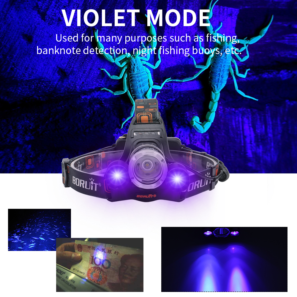 Rechargeable LED Headlamp Head Torch Waterproof Camping