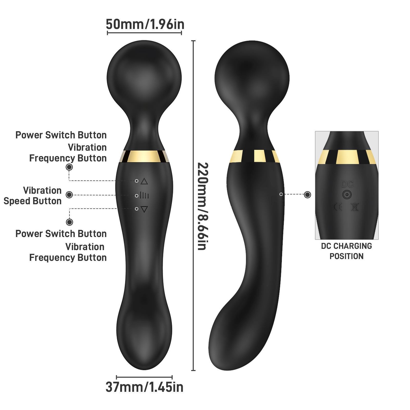 Multi Speeds Silicone Double Head Full Body Massager Vibrator Mute Rechargeable — вид 5