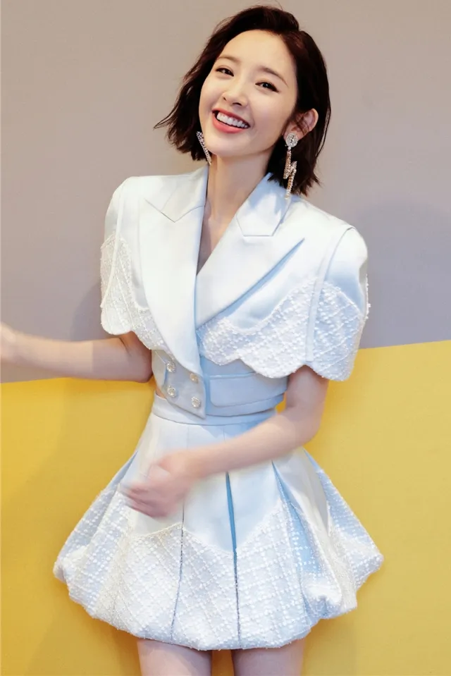 Solid Color Short Coat Lapel Double breasted Skirt Skirt - Shop at LoveMi