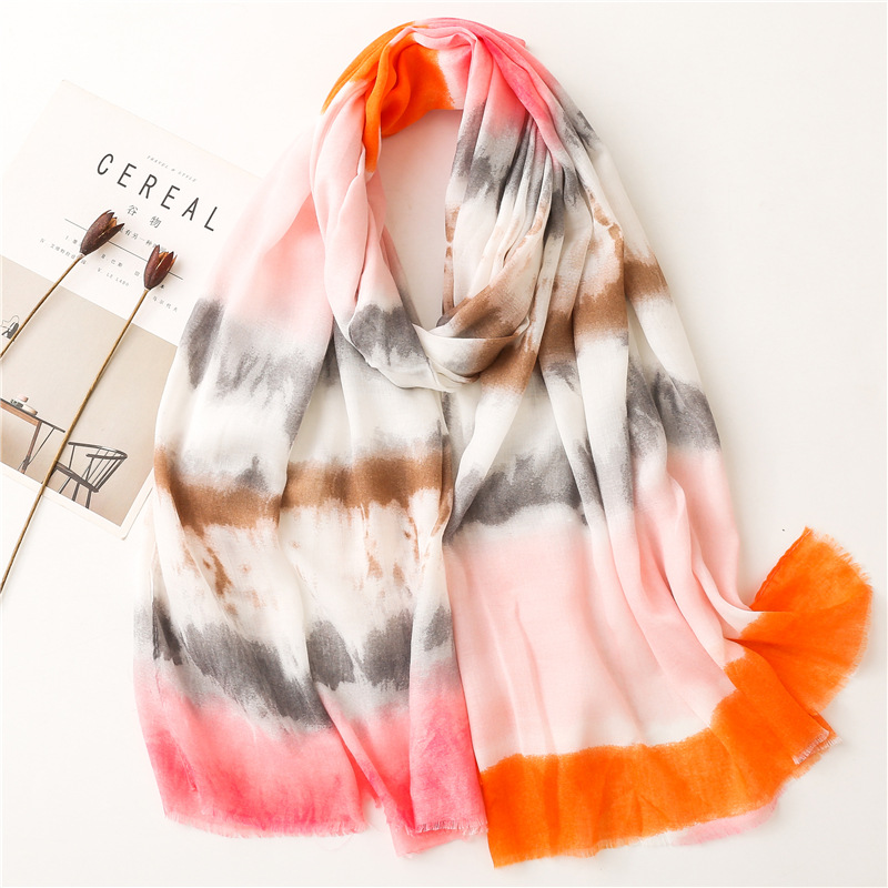 Title 19, Cotton And Linen Feel Satin Cotton Scarf Female...