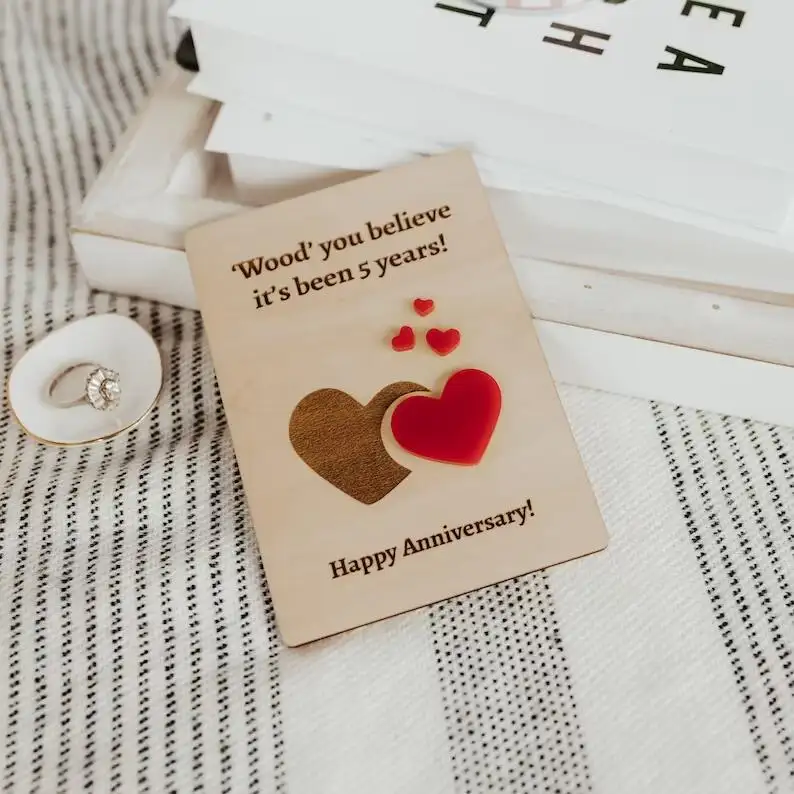 Invitation to Wooden Carving Wedding Anniversary Card