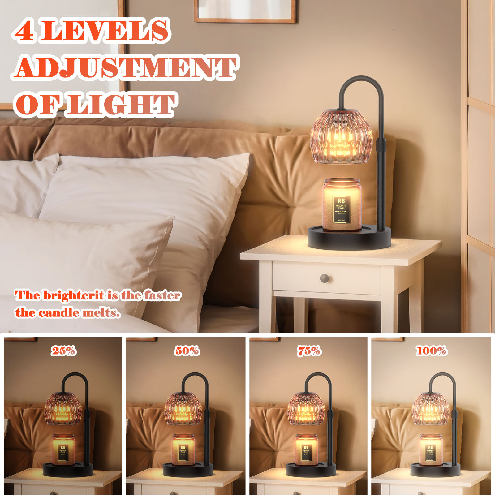 Candle Warmer Lamp for Jar Candles. Safety and Environmental Friendly. Compared with traditional burning, RAINBEAN wax melt warmer utilizes top-down heat melting technology to melt candles to provides a safe and eco-friendly way to enjoy candles. Last lon