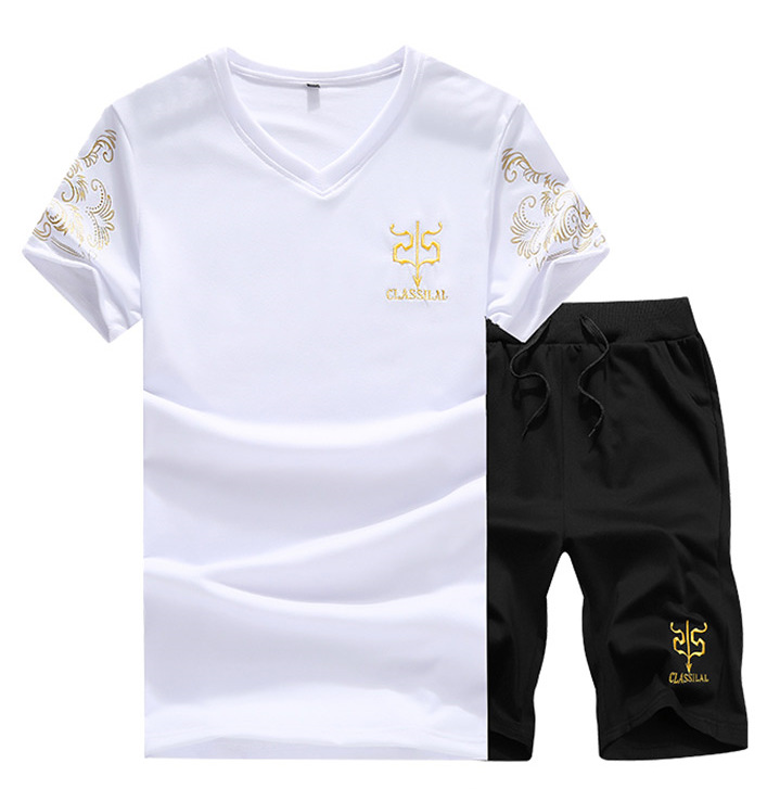 Short-Sleeved T-Shirt Shorts Casual Running Fitness Sports Suit