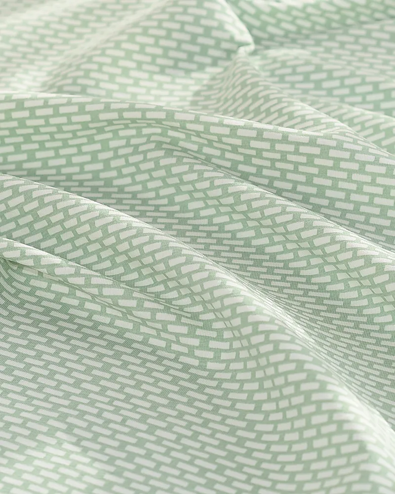 Baby Underwear Combed Cotton Lycra Knitted Fabric - Green Art Small White Square