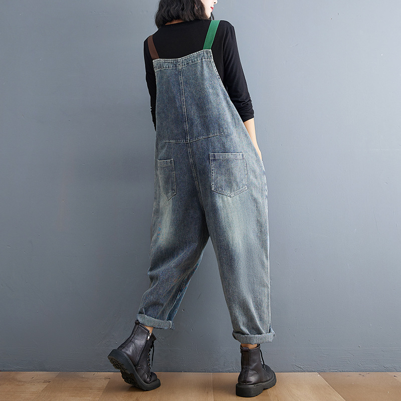 Title 6, Fat Sister Clash-colored Shoulder Strap Jeans O...