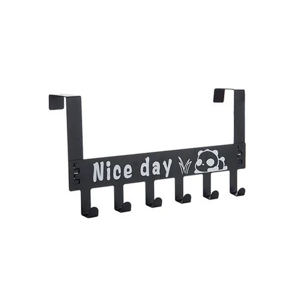 Rear Door Hooks Rack Free Perforated Wrought Iron Door Hanger Hooks Black - Shop at LoveMi
