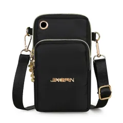 Mobile Phone Bag Women Shoulder Bag 3-layer Zipper Design Small Crossbody Shouder Bags Wallet Coin Purse - Black - View 1