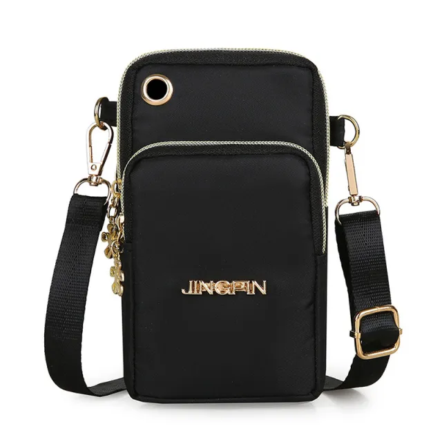 Mobile Phone Bag Women Shoulder Bag 3 layer Zipper Design Small Crossbody Shouder Bags Wallet Coin Purse Black - Shop at LoveMi