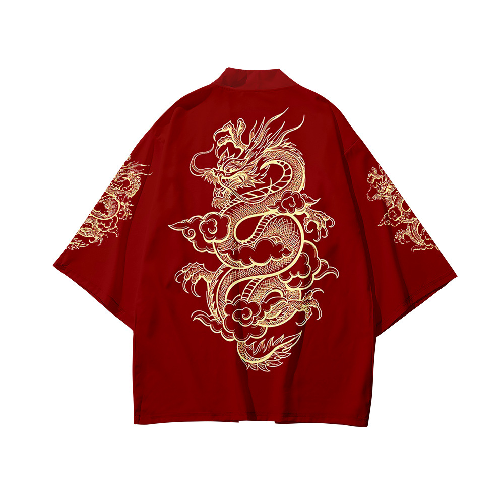 Title 5, Klassieke Chinese kimono cardigan met verenprin...