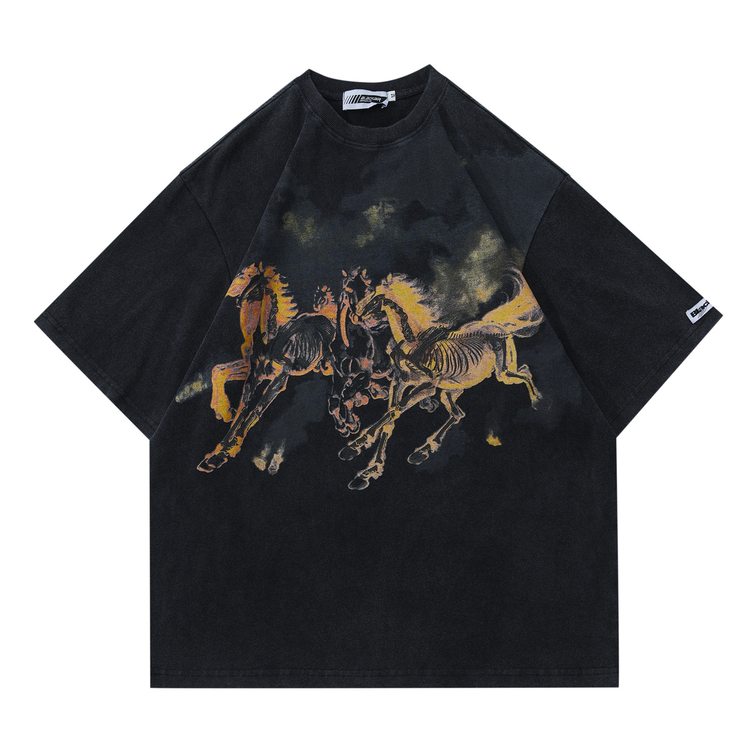 Title 6, Street Tide Brand Mens Flame Skull Horse Print...