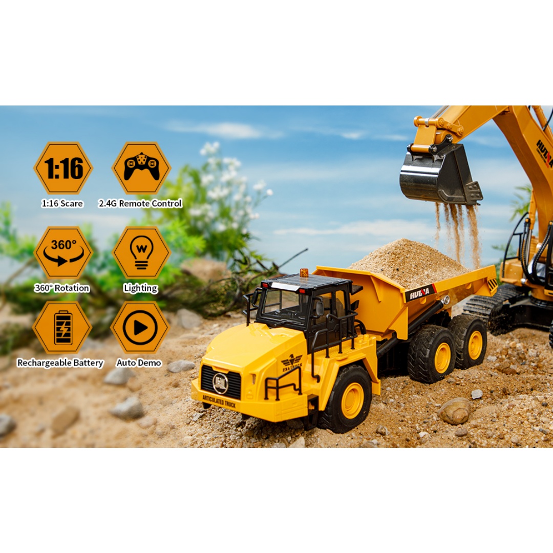 Huina 1553 1-16 Remote Control Dump Truck Toy 13