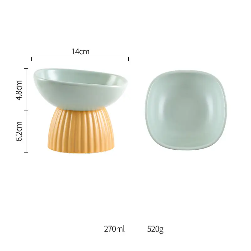 Ceramic Protection Cervical Vertebra Pet Bowl With High Vertical Pattern