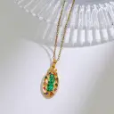 Stainless Steel Inlaid Rhinestone Epoxy Religious Series Pendant Necklace view 2