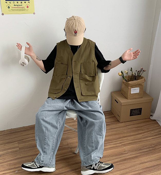 Multi Pocket Workwear Trend Vest Custom Embroidery