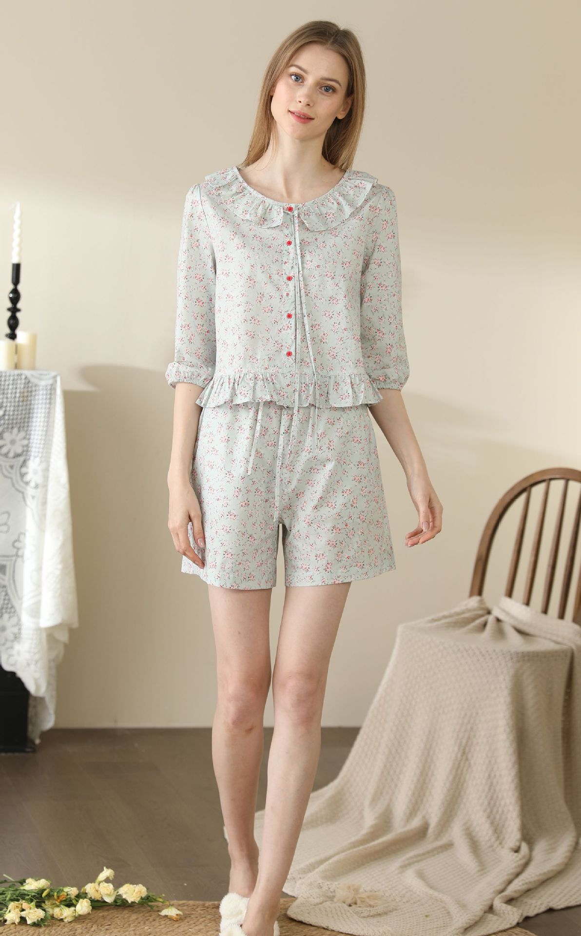 Title 2, Cute Fresh Small Floral Age-reducing Cardigan L...