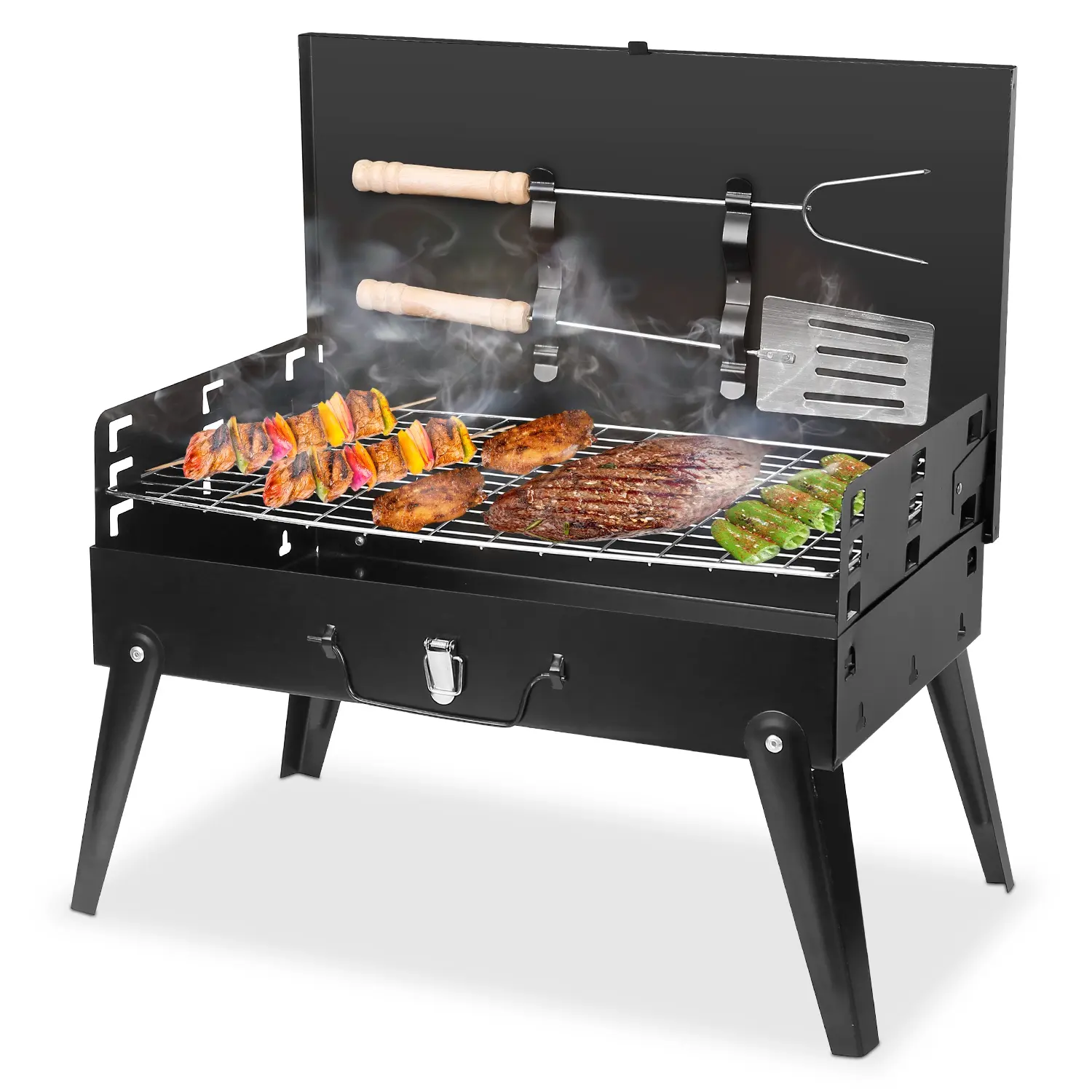 17.32x10.63x8.27in Portable Charcoal Grill