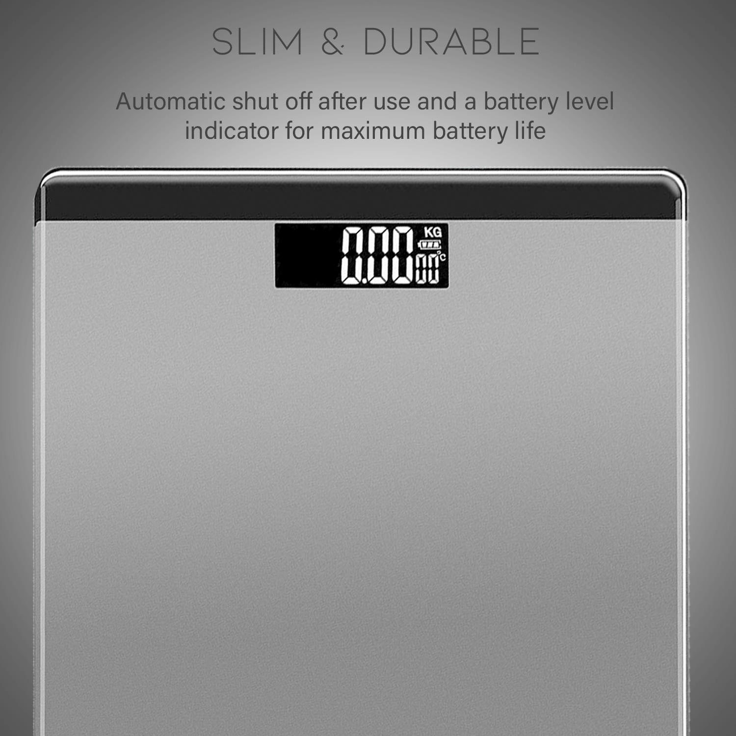 3-in-1 Digital Bathroom Scale, Weight Scale, Electronic Scale, Space Gray