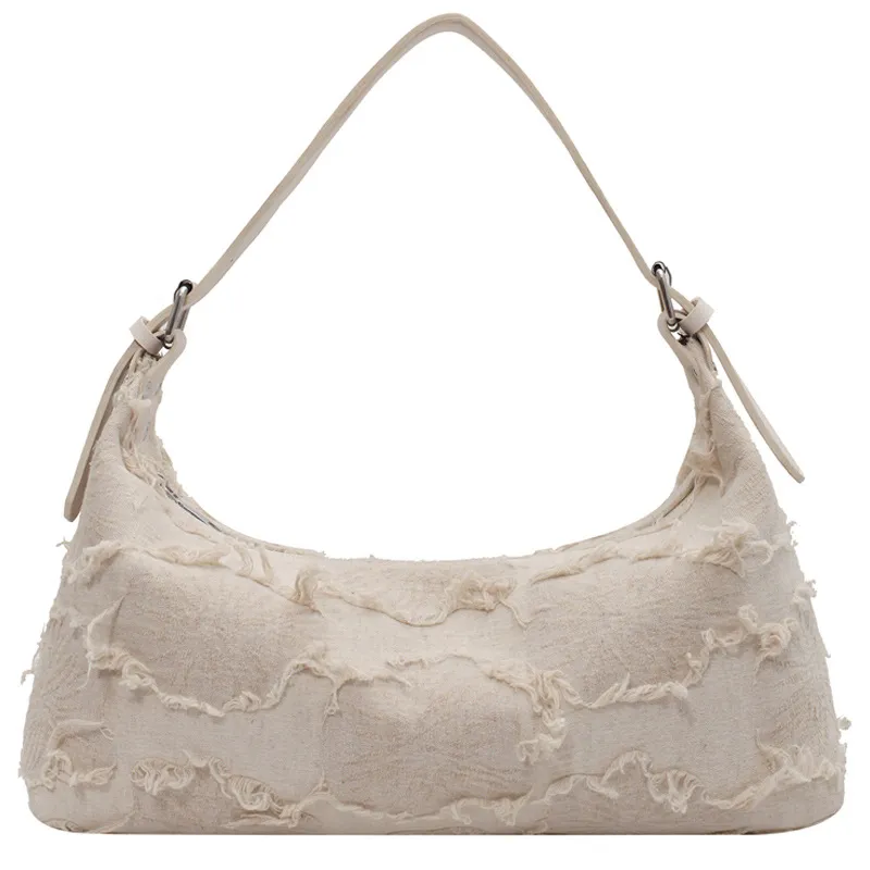 Fashion Messenger Bag Women's Summer All-match Shoulder Armpit Beggar - White