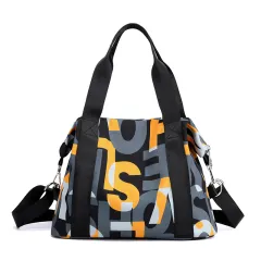 Women's Fashion Large Capacity Letter Shoulder Bag - Yellow - View 1