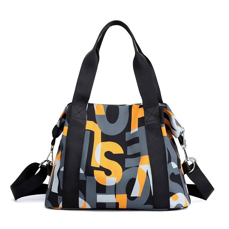 Women's Fashion Large Capacity Letter Shoulder Bag - Yellow